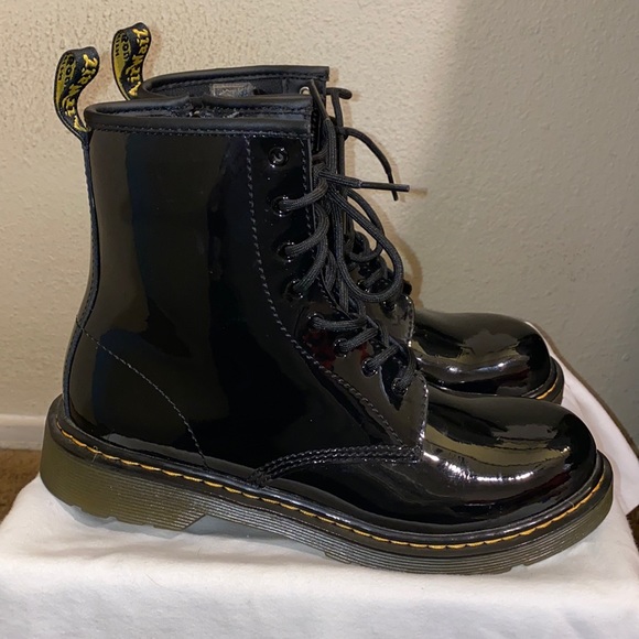 Dr. Martens Patent Black Boots - Picture 2 of 9